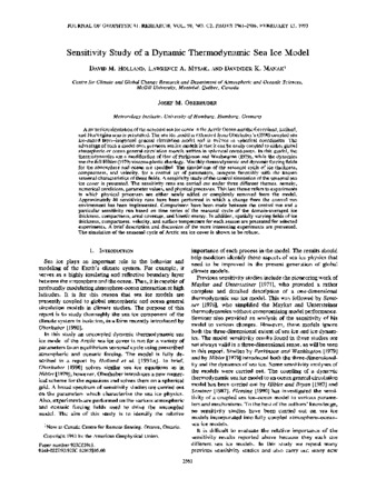 Sensitivity Study of a Dynamic Thermodynamic Sea Ice Model thumbnail