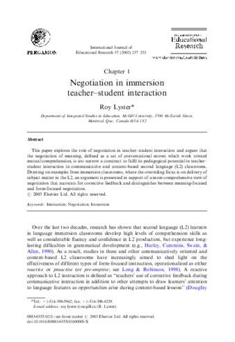 Negotiation in immersion teacher-student interaction thumbnail