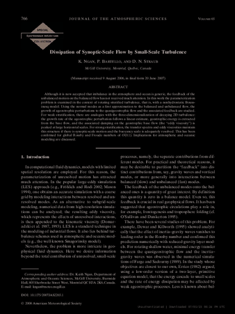Dissipation of Synoptic-Scale Flow by Small-Scale Turbulence thumbnail