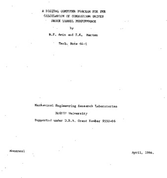 A digital computer program for the calculation of combustion driven shock tunnel performance thumbnail