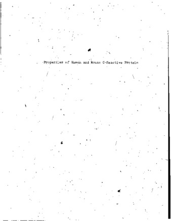 The isolation and properties of mouse and human C-reactive protein / thumbnail