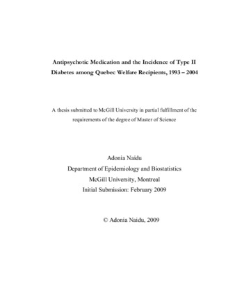 Antipsychotic medication and the incidence of Type II Diabetes among Quebec welfare recipients, 1993-2004 thumbnail