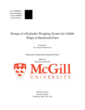 Design of a Hydraulic Weighing System for Alfalfa Silage at Macdonald Farm thumbnail