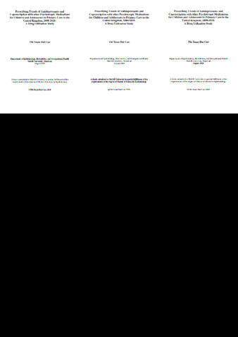 Prescribing trends of antidepressants and coprescription with other psychotropic medications for children and adolescents in primary care in the United Kingdom, 2000-2018: A drug utilization study thumbnail