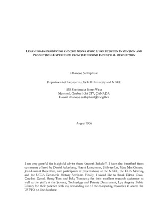 Learning-by-producing and the geographic links between invention and production: experience from the second industrial revolution thumbnail