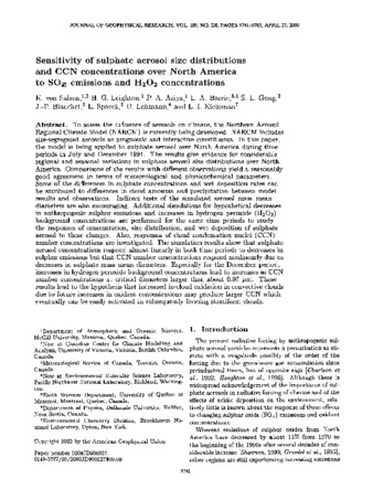 Sensitivity of sulphate aerosol size distributions and CCN concentrations over North America to SOₓ emissions and H₂O₂ concentrations thumbnail