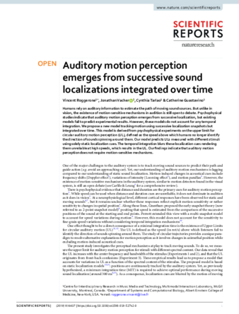 Auditory motion perception emerges from successive sound localizations integrated over time thumbnail