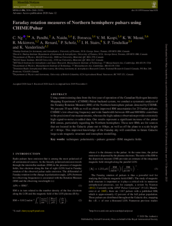 Faraday rotation measures of Northern hemisphere pulsars using CHIME/Pulsar thumbnail