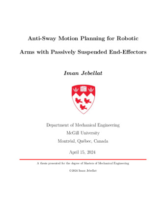 Anti-Sway Motion Planning for Robotic Arms with Passively Suspended End-Effectors thumbnail