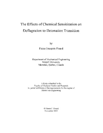 The effects of chemical sensitization on deflagration to detonation transition / thumbnail