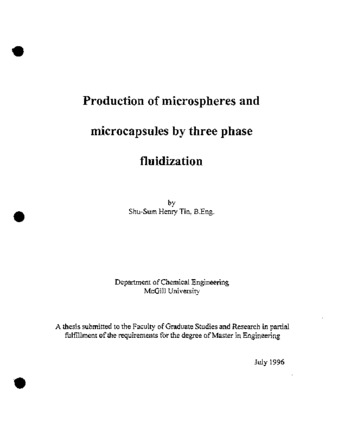 Production of microspheres and microcapsules by three phase fluidization thumbnail