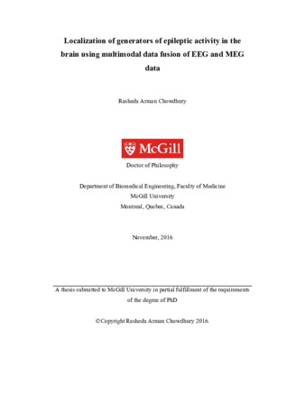 Localization of generators of epileptic activity in the brain using multimodal data fusion of EEG and MEG thumbnail