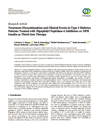 Treatment Discontinuation and Clinical Events in Type 2 Diabetes Patients Treated with Dipeptidyl Peptidase-4 Inhibitors or NPH Insulin as Third-Line Therapy thumbnail