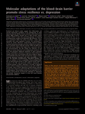 Molecular adaptations of the blood-brain barrier promote stress resilience vs. depression thumbnail