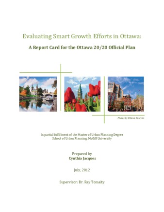 Evaluating smart growth efforts in Ottawa: a report card for the Ottawa 20/20 official plan thumbnail