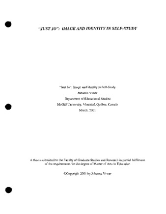 Just Jo: Image and identity in self-study thumbnail