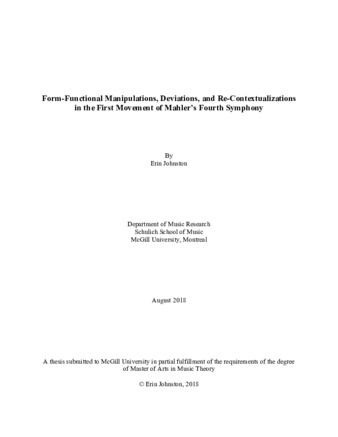 Form-functional manipulations, deviations, and re-contextualizations in the first movement of Mahler's fourth symphony thumbnail