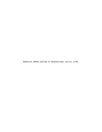 Portfolio Theory Applied to International Capital Flows thumbnail