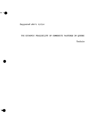 The economic feasibility of community pastures in the livestock economy of Quebec. thumbnail