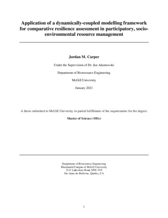 Application of a dynamically-coupled modelling framework for comparative resilience assessment in participatory, socio-environmental resource management thumbnail