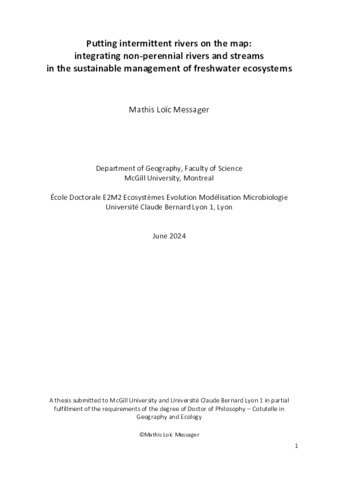 Putting intermittent rivers on the map: integrating non-perennial rivers and streams in the sustainable management of freshwater ecosystems thumbnail