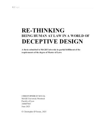 Re-thinking Being Human at Law in a World of Deceptive Design Patterns thumbnail