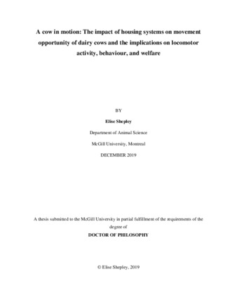 A cow in motion: The impact of housing systems on movement opportunity of dairy cows and the implications on locomotor activity, behaviour, and welfare thumbnail