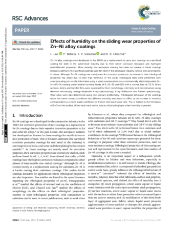 Effects of humidity on the sliding wear properties of Zn–Ni alloy coatings thumbnail