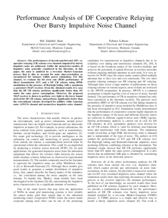 Performance Analysis of DF Cooperative Relaying Over Bursty Impulsive Noise Channel thumbnail