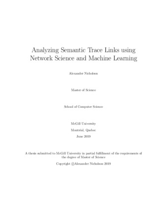 Analyzing semantic trace links using network science and machine learning thumbnail