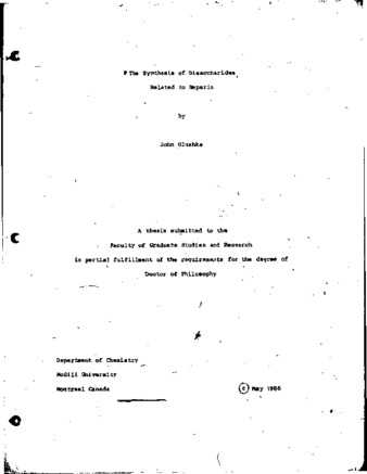 The synthesis of disaccharides related to heparin / thumbnail