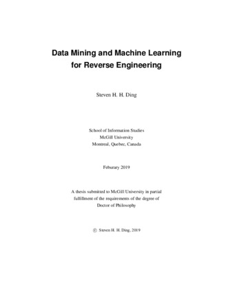 Data mining and machine learning for reverse engineering thumbnail