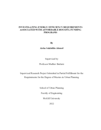 Investigating energy efficiency requirements assocaited with affordable housing funding programs thumbnail