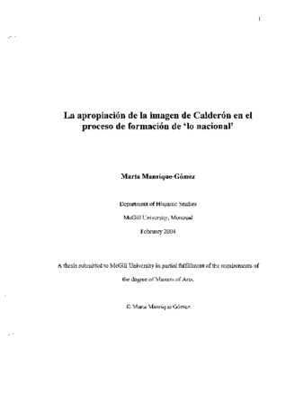 La apropiación de la imagen de Calderón en el proceso de formación de 'lo nacional' / thumbnail