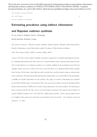 Estimating prevalence using indirect information and Bayesian evidence synthesis thumbnail