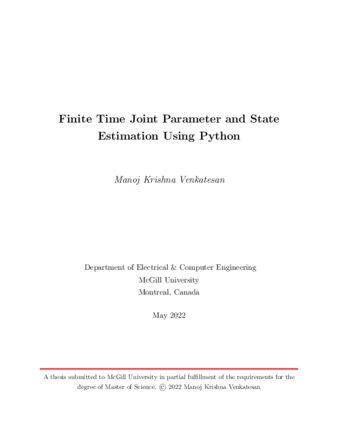 Finite time joint parameter and state estimation using python thumbnail