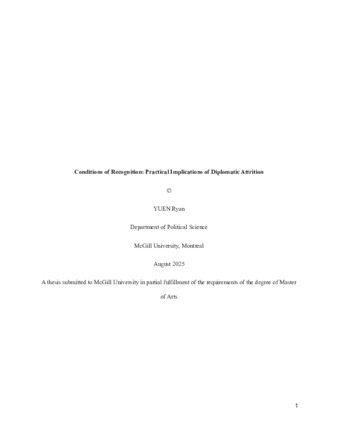 Conditions of recognition: Practical implications of diplomatic attrition thumbnail