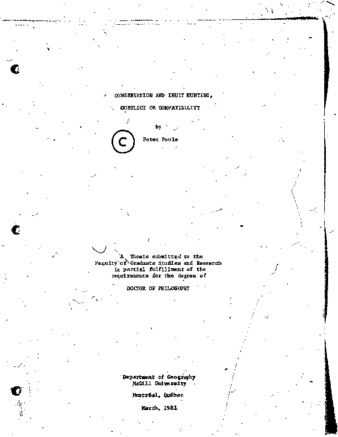 Conservation and Inuit hunting, conflict or compatibility thumbnail