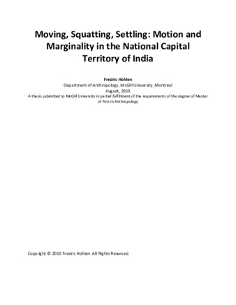 Moving, squatting, settling: motion and marginality in the national capital territory of India thumbnail