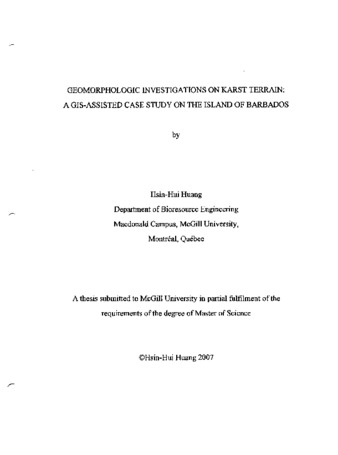 Geomorphologic investigations on karst terrain : a GIS-assisted case study on the island of Barbados thumbnail