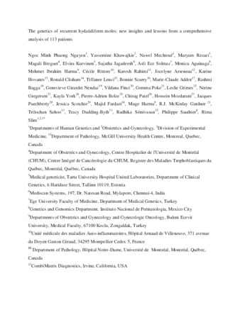 The genetics of recurrent hydatidiform moles: new insights and lessons from a comprehensive analysis of 113 patients thumbnail