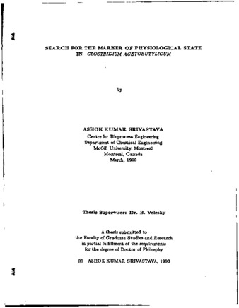 Search for the marker of physiological state in Clostridium acetobutylicum thumbnail