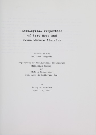 Rheological Properties of Peat Moss and Swine Manure Slurries thumbnail