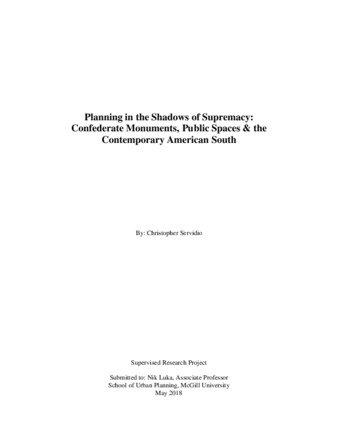 Planning in the Shadows of Supremacy: Confederate Monuments, Public Spaces & the Contemporary American South thumbnail