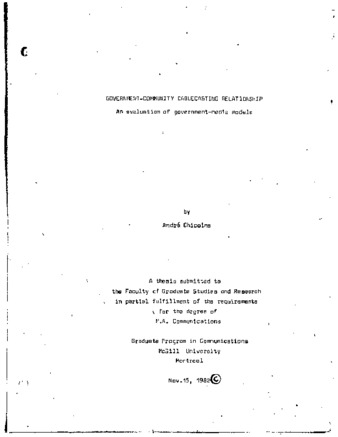 Government-community cablecasting relationship : an evaluation of government-media models thumbnail