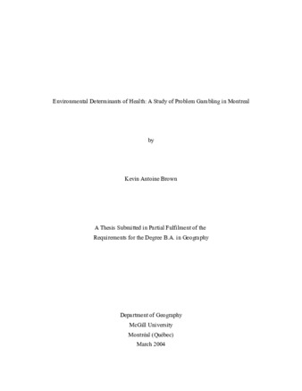 Environmental Determinants of Health: A Study of Problem Gambling in Montreal thumbnail