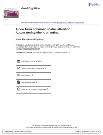 A new form of human spatial attention: Automated symbolic orienting thumbnail