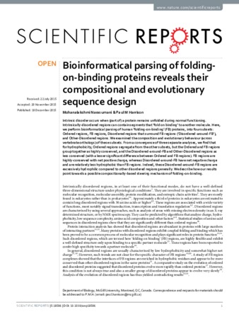 Bioinformatical parsing of folding-on-binding proteins reveals their compositional and evolutionary sequence design thumbnail