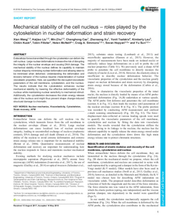 Mechanical stability of the cell nucleus – roles played by the cytoskeleton in nuclear deformation and strain recovery thumbnail