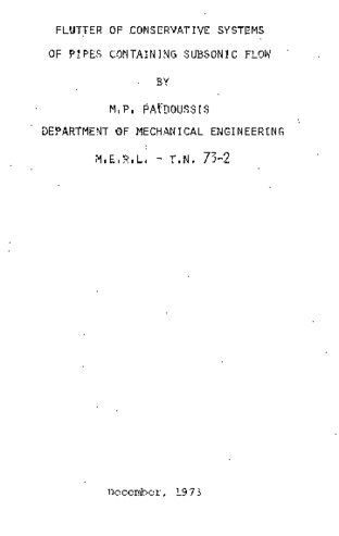 Flutter of conservation systems of pipes containing subsonic flow thumbnail